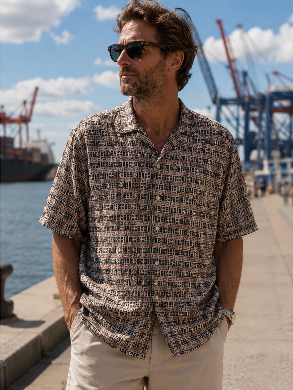 Vintage Tori Richard Shirt Sleeve men’s Shirt Size Large Tropical Cotton Lawn